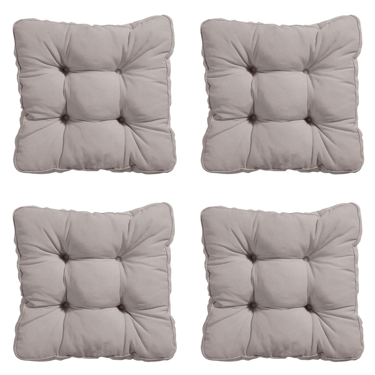 SITZKISSEN Panama 47/47 cm 4er-Set - Taupe, Textil (47/8/47cm) - Madison