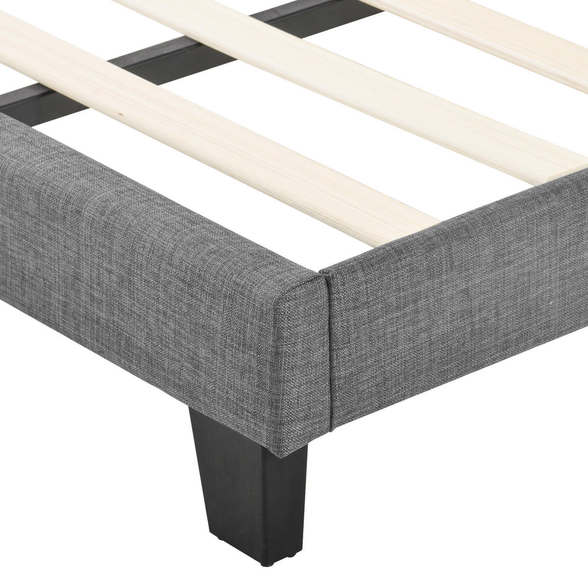 ČALÚNENÁ posteľ 140/200 cm s lamelovým roštom, vysokým čalúneným čelom a stabilnou oceľovou konštrukciou, Sivá - sivá, textil (140/200cm) - Redom