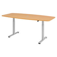 KONFERENZTISCH elektrisch XMST22 103/220/74 cm in Buchefarben/Silberfarben - Buchefarben/Silberfarben, Holzwerkstoff (103/220/74cm) - bümö