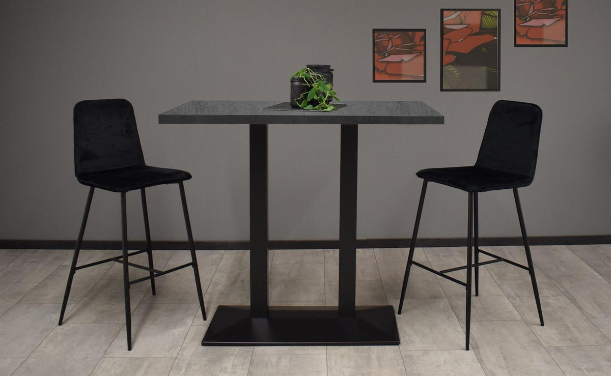 TRESENTISCH Electra 120x70x106 schwarz matt/graphit - Graphitfarben, Metall (120/70/106cm) - 58aufmkessel