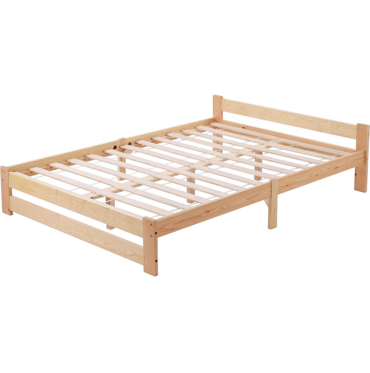 KREVET 140/200 cm od punog drveta, stabilna konstrukcija i komforna visina, Prirodna - prirodne boje, drvo (140/200cm) - Redom