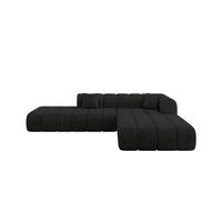 ECKSOFA Ottomane Rechts BILA-L 289x176x71 Schwarz Samt - Schwarz, Holzwerkstoff/Kunststoff (289/176cm) - ALTDECOR