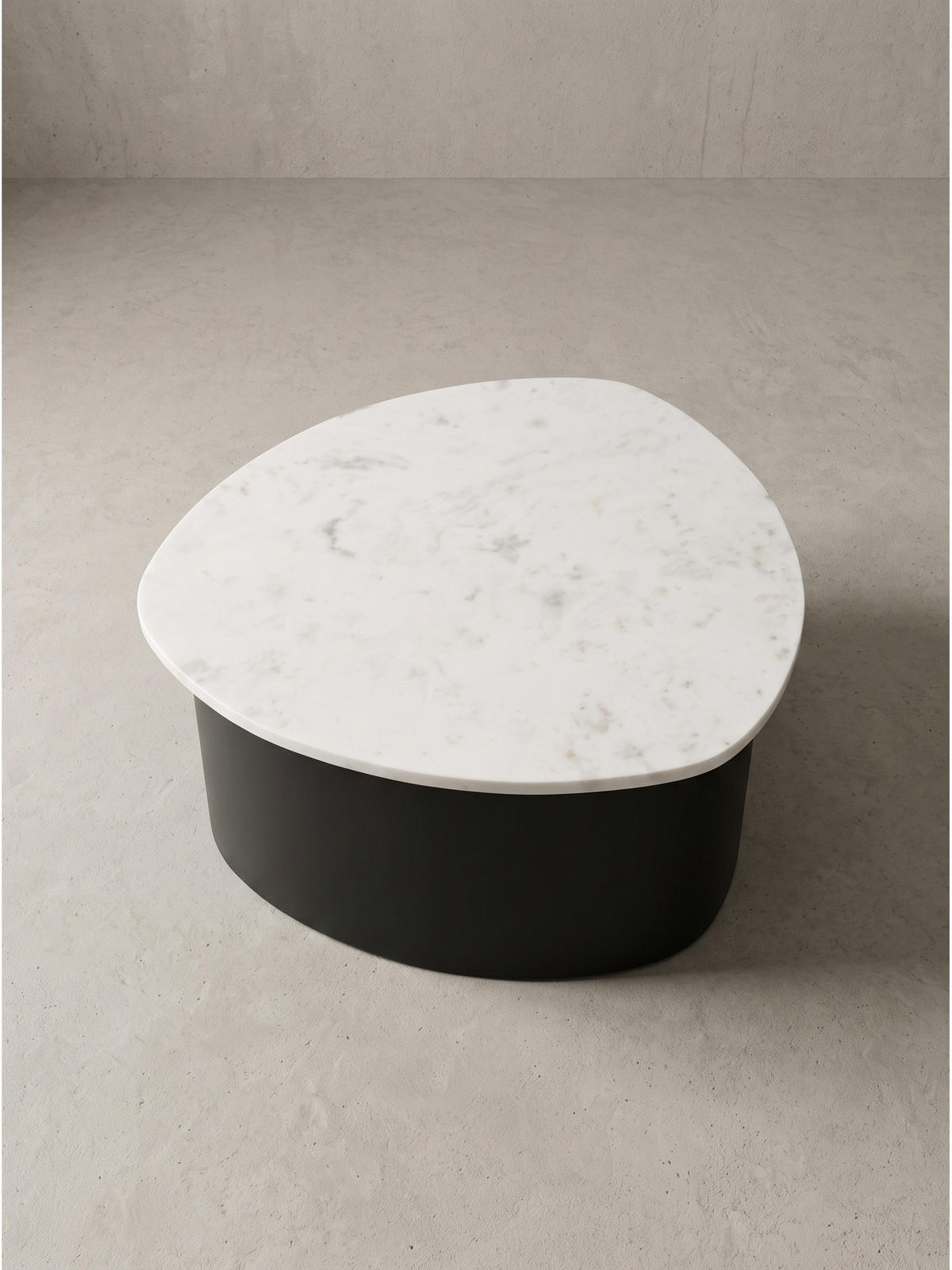 COUCHTISCH VIGEVANO, Marmor, handgefertigt, Weiß-Schwarz, 63 x 63 x 30 cm - Schwarz/Weiß, Stein/Metall (63/63/30cm) - KADIMA DESIGN