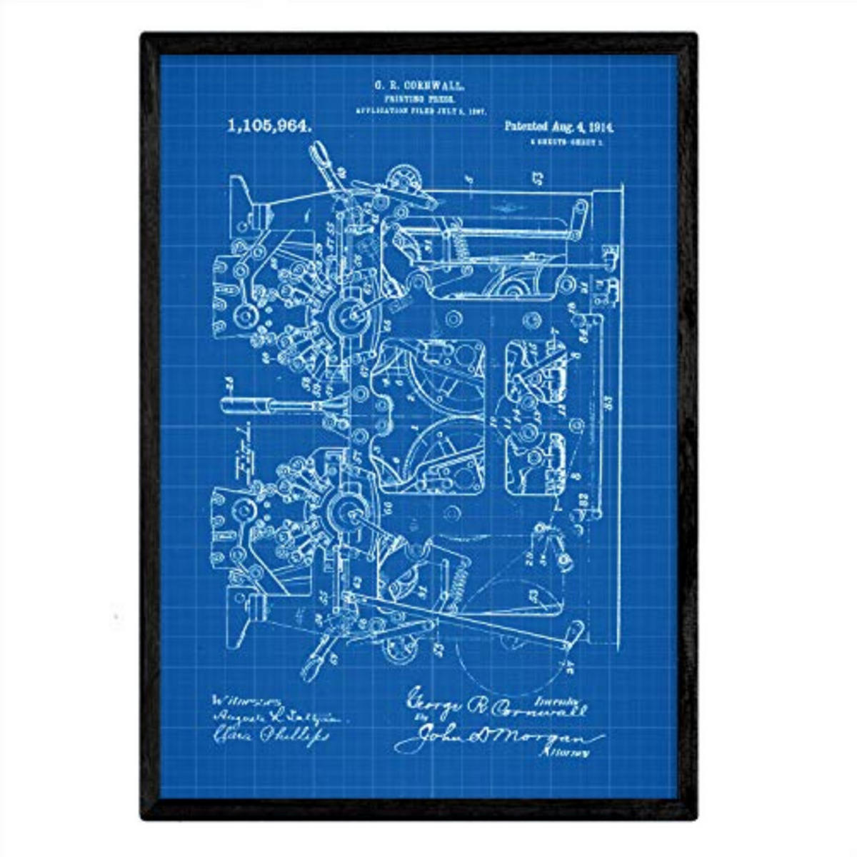 POSTER Druckmaschine Patent A3 Rahmenlos - Klar, Papier (29.7/5/42cm) - Nacnic