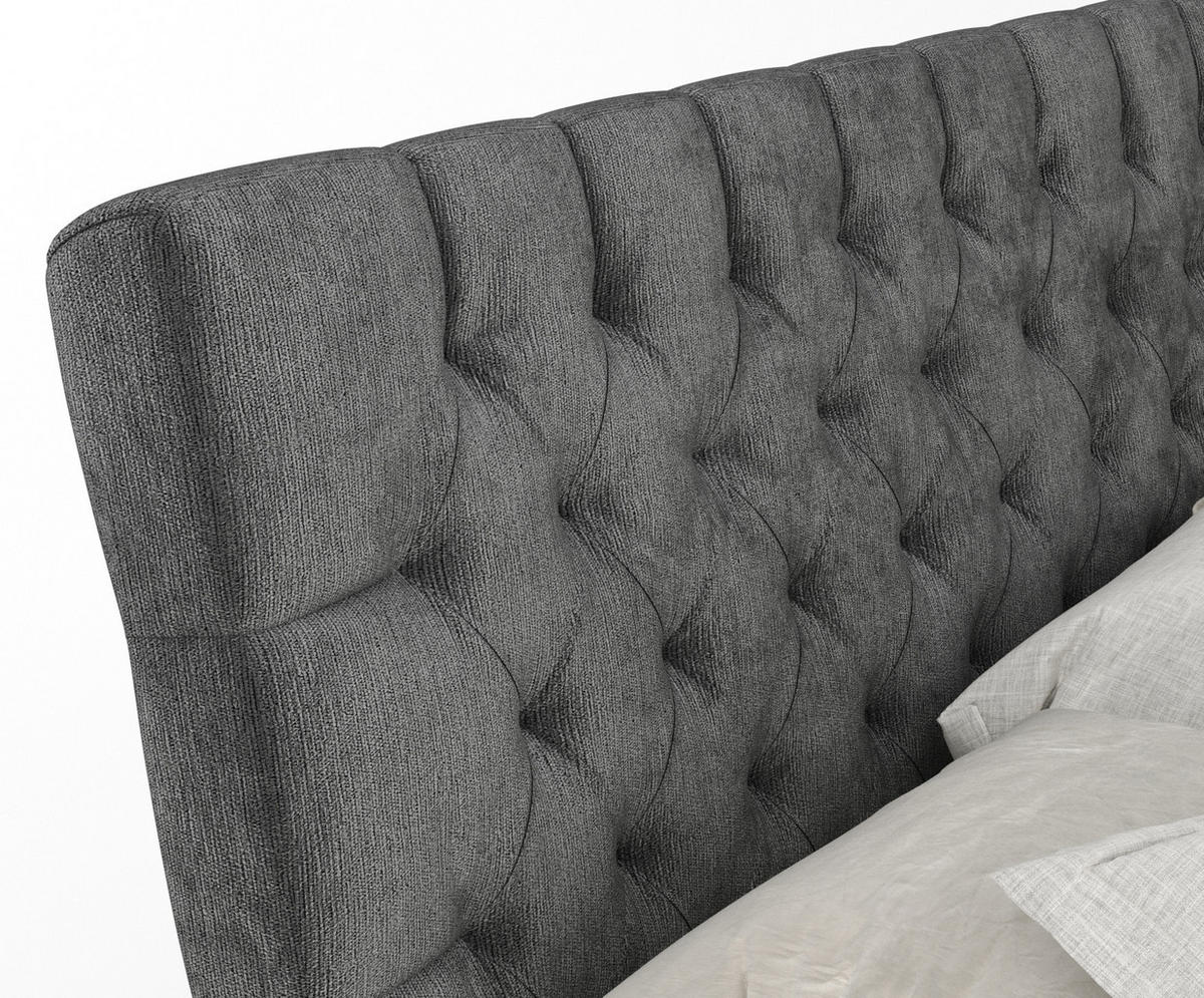 BOXSPRINGBETT Seraphine Anthrazit 180/200 cm - Anthrazit/Schwarz, Holz/Holzwerkstoff (180/200cm) - Maison de Reve
