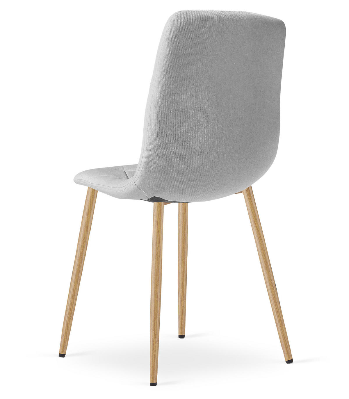 ESSZIMMERSTUHL 4-er Set TYRA hellgrauer Sitz, Beine in Holzfarbe - Eichefarben/Hellgrau, Textil (44.5/87/54.5cm) - Valora