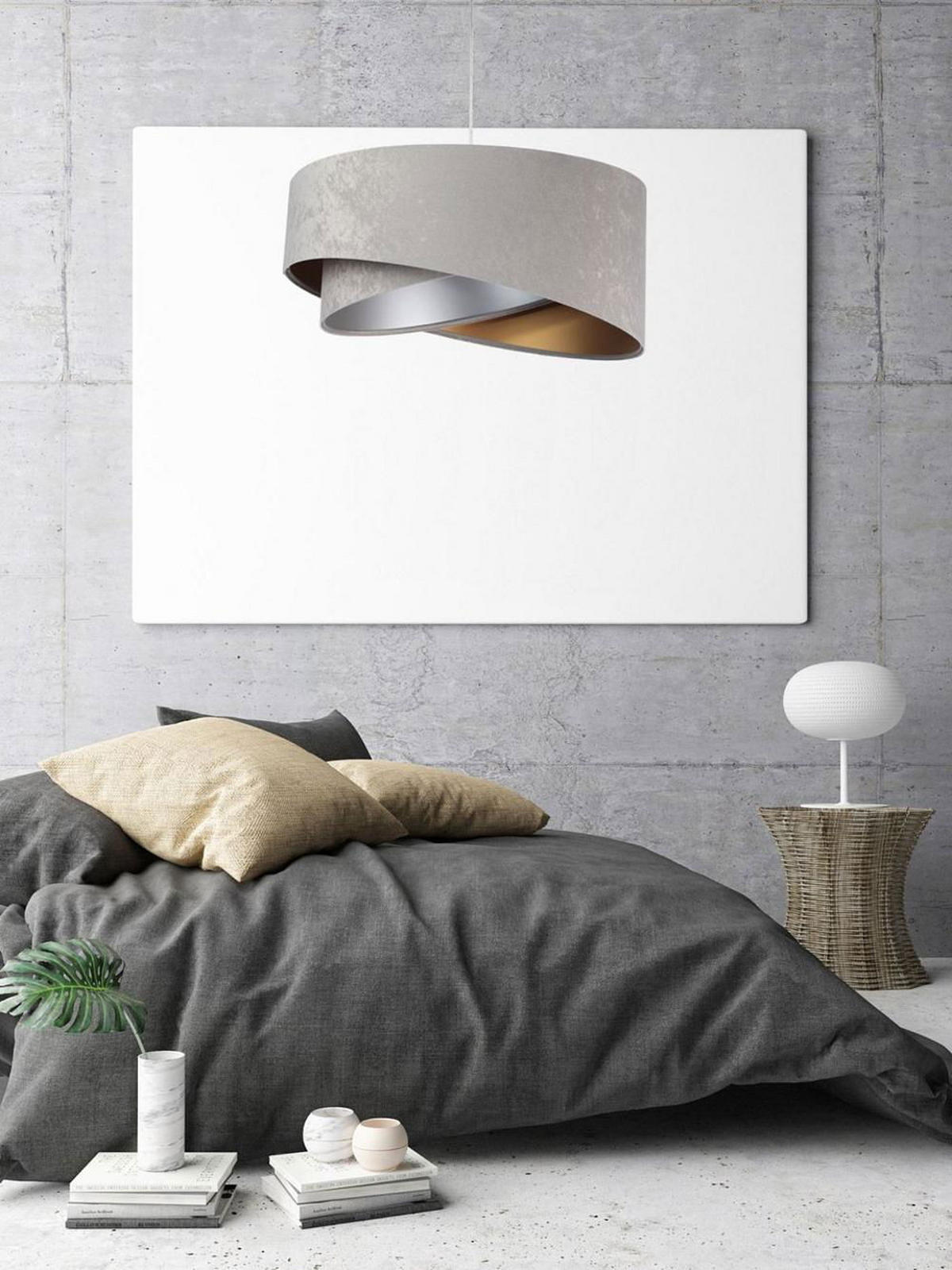HÄNGELEUCHTE Grau 50/23 cm - Silberfarben, Kunststoff (50/1/23cm) - ONZENO