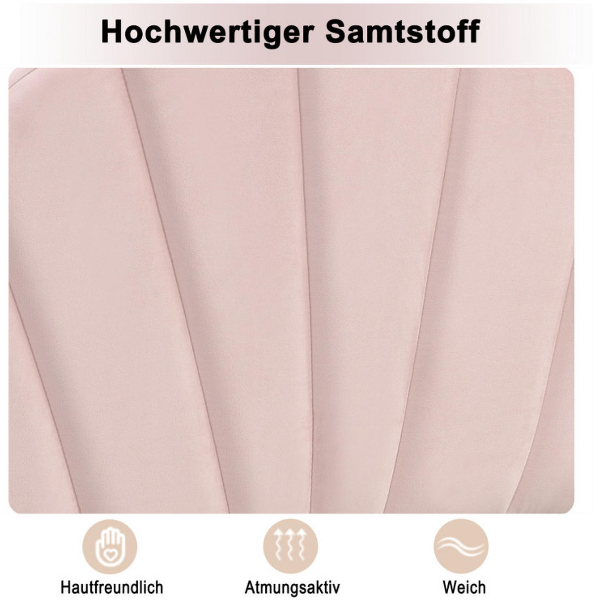 POLSTERBETT 90/200 cm in Rosa mit Verstellbarem Kopfteil und Polsterbank Samt - Rosa, Holzwerkstoff/Textil (90/200cm) - CHICFURN