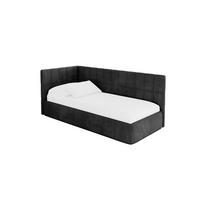 EINZELLBETT Jugendbett mit Bettkasten, Rechts - TULY 100x200 Schwarz - Anthrazit, Holzwerkstoff/Textil (100/200cm) - ALTDECOR