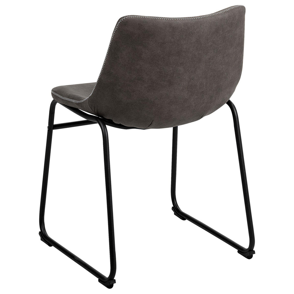 STUHL 2er-Set Polsterbezug Grau Batavia - Grau, Textil/Metall (45/74/44cm) - Beliani