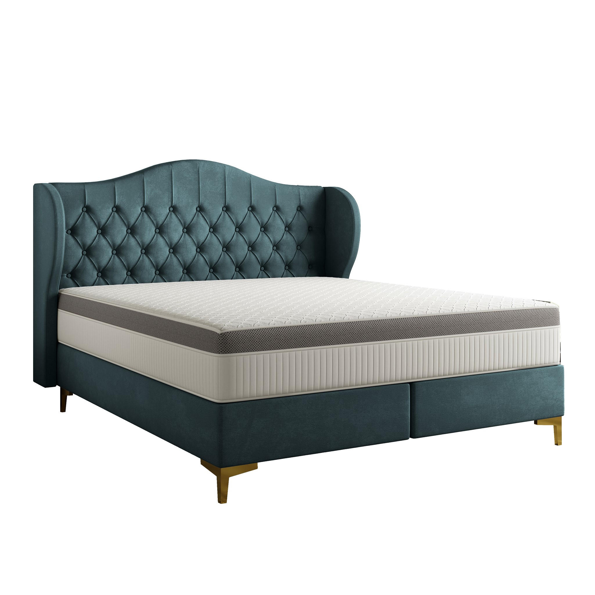 POLSTERBETT Pelagio In Whisper - Blaugrau, Holzwerkstoff/Textil (160/200cm) - Fun Möbel