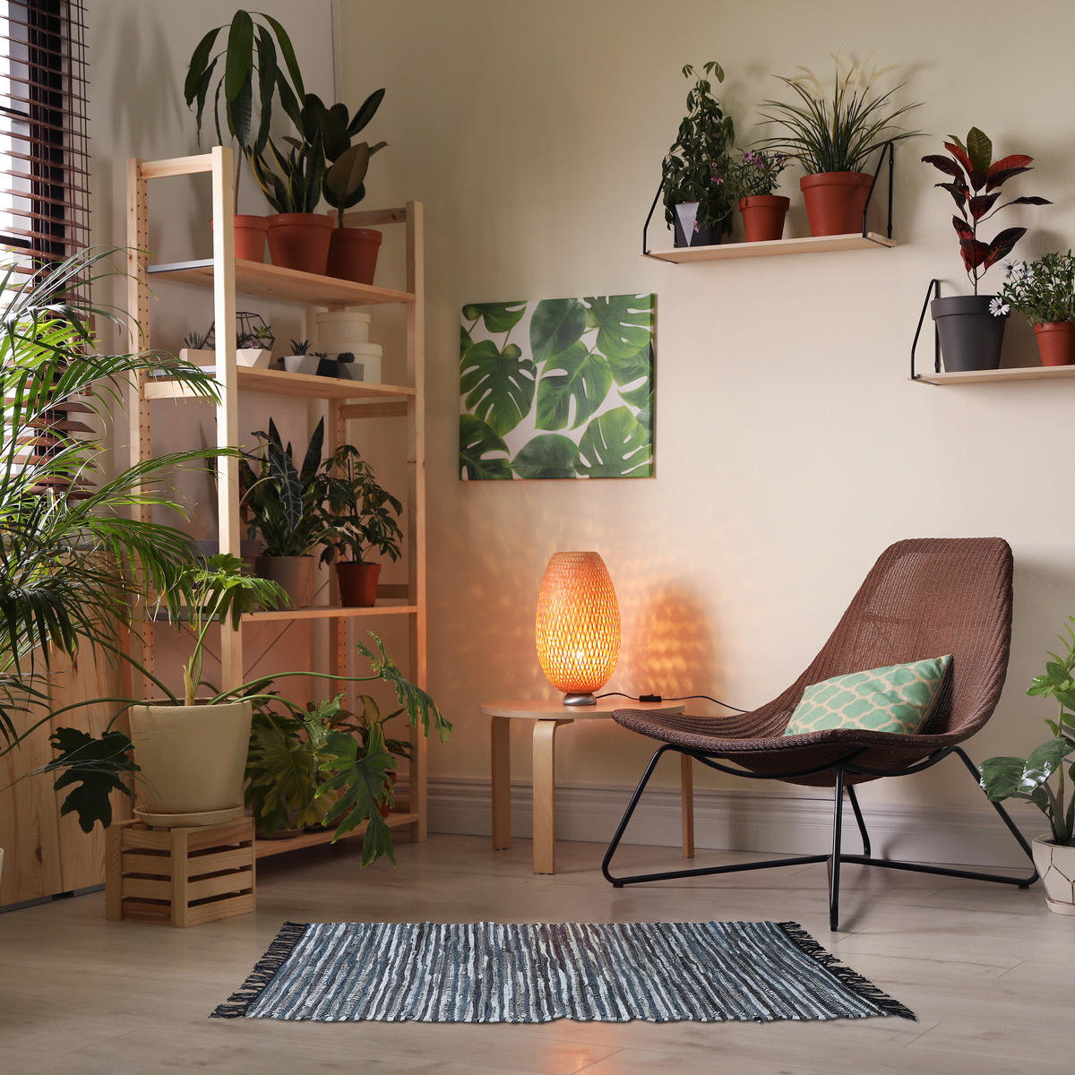 FLICKENTEPPICH - Blaugrau, Leder/Textil (140/70cm) - Relaxdays