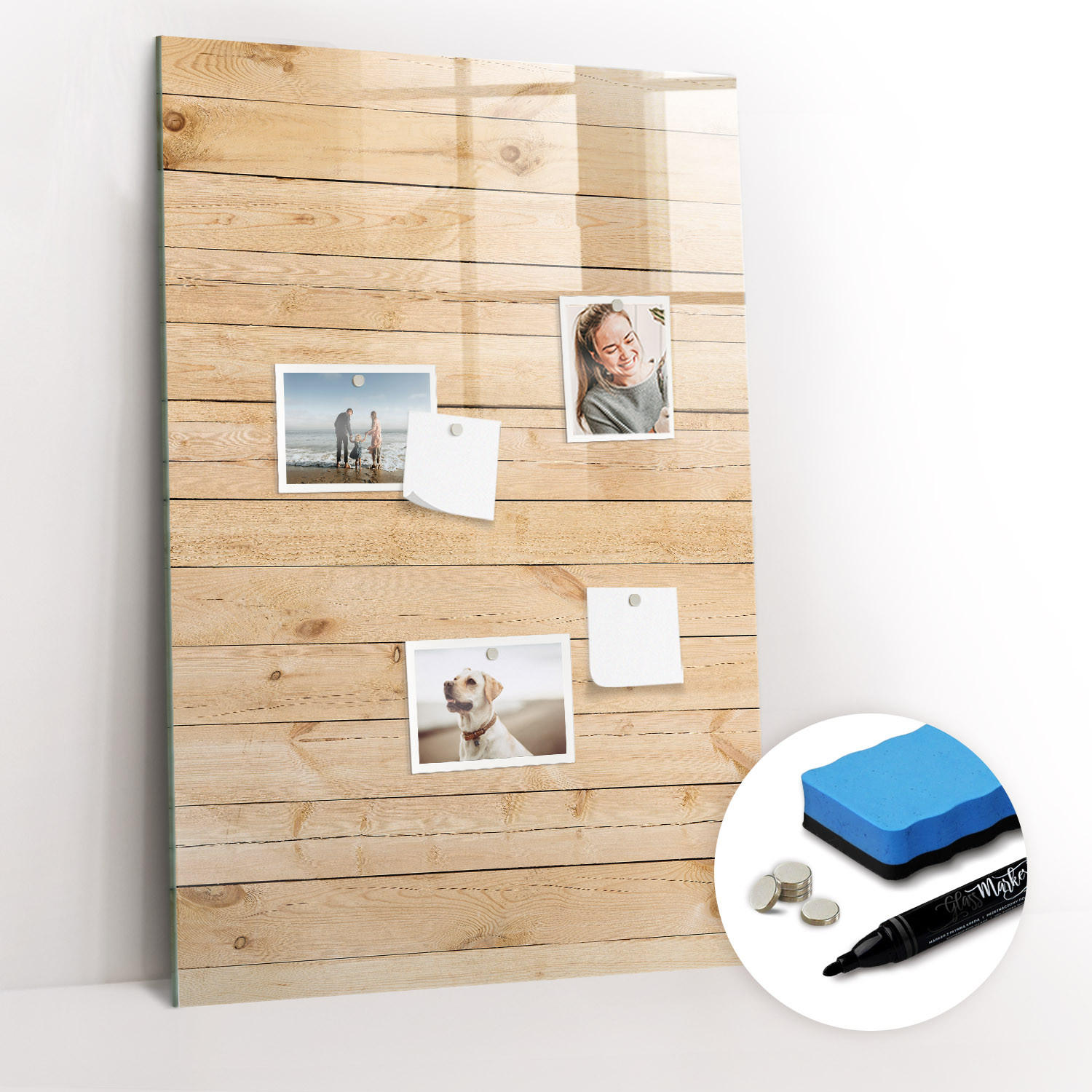 Tulup Magnettafel Hellbraun 90x60x0.4 cm