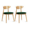 ESSZIMMERSTÜHLE RABI (2er-Set), Dunkelgrün / Eiche hell - Dunkelgrün/Eichefarben, Holz/Buchenholz (47/79/45cm) - KONSIMO®