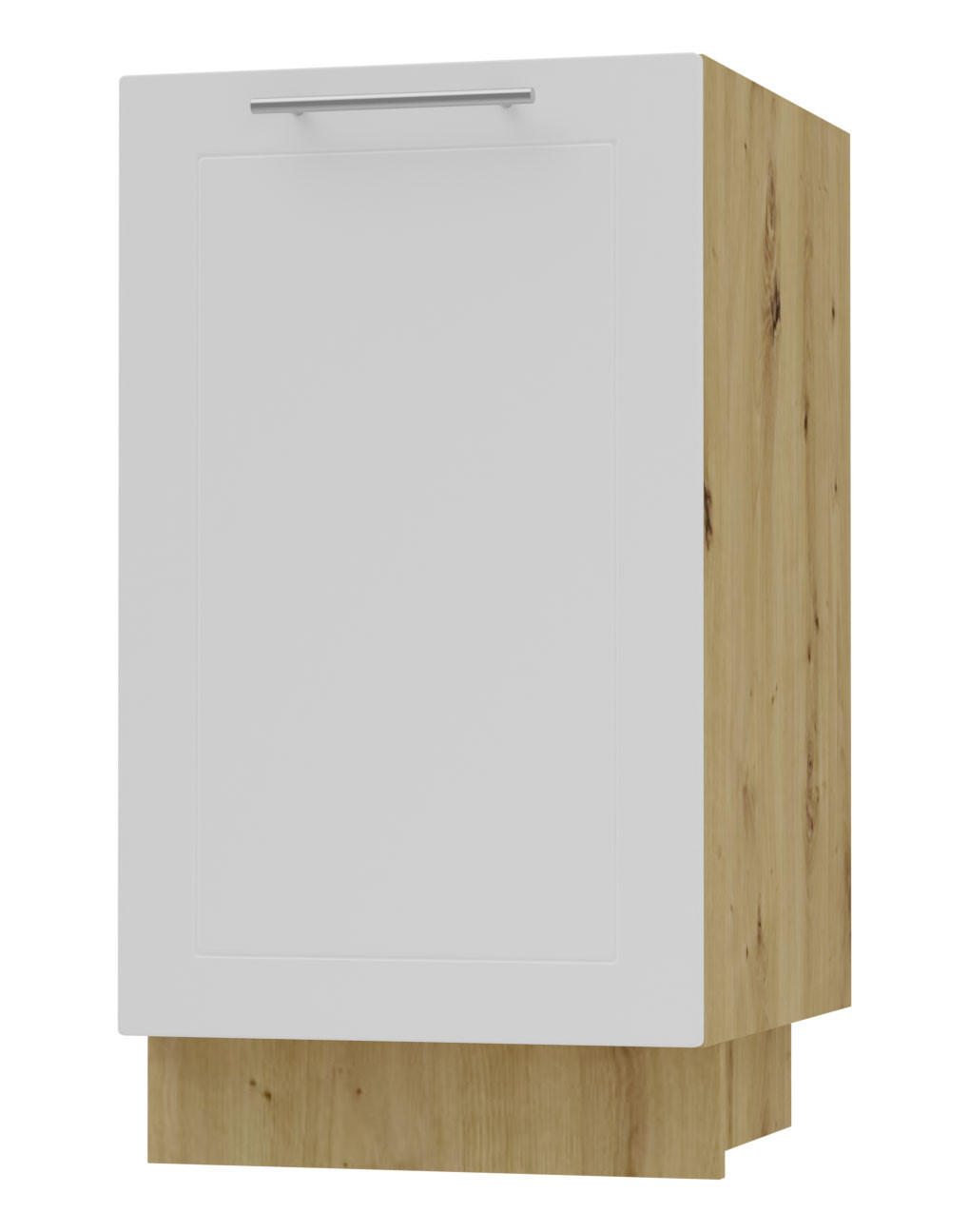 Feldmann-Wohnen Küchenunterschrank Weiß, Eiche Artisan 45x82x50 cm