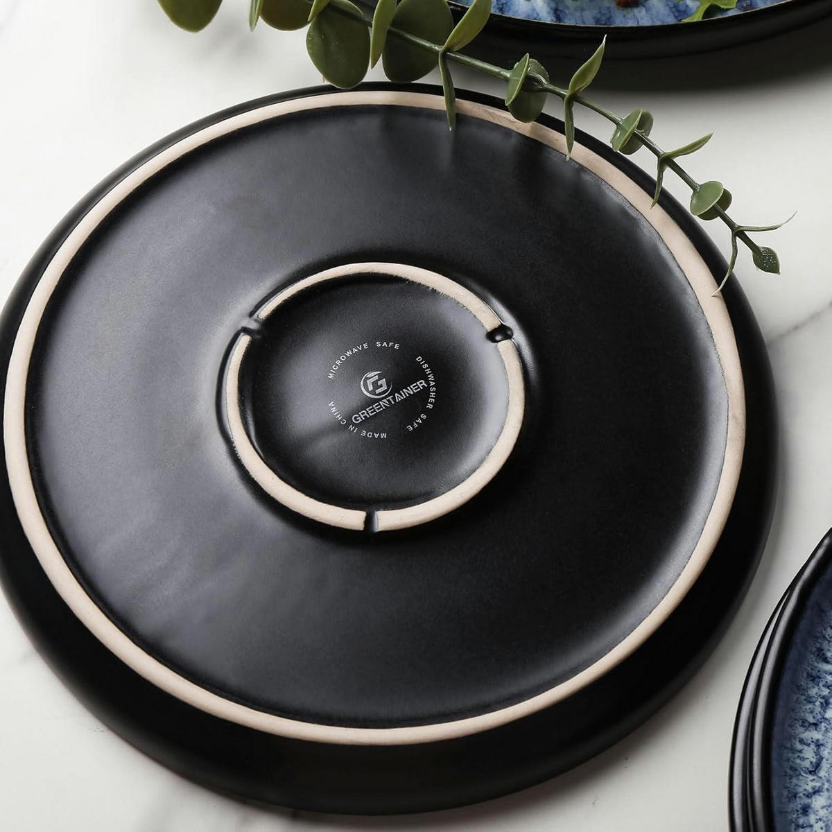 GESCHIRRSET 16-teilig Steingut für 4 Personen - Blau, Keramik (26.6/6.9/26.6cm)