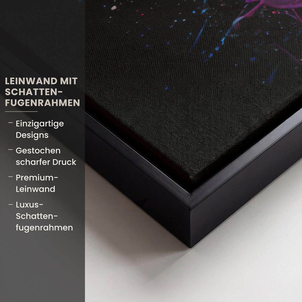 LEINWAND Bilder mit Rahmen - Fußball - Farbe - Farben - Schwarz - Weiß - 60x40 - Weiß, Textil (60/40cm) - MuchoWow