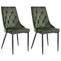 ÉTKEZŐSZÉK 2 darabos Szett Olívazöld Avenir - fekete/zöld, textil (49/95/60cm) - Beliani