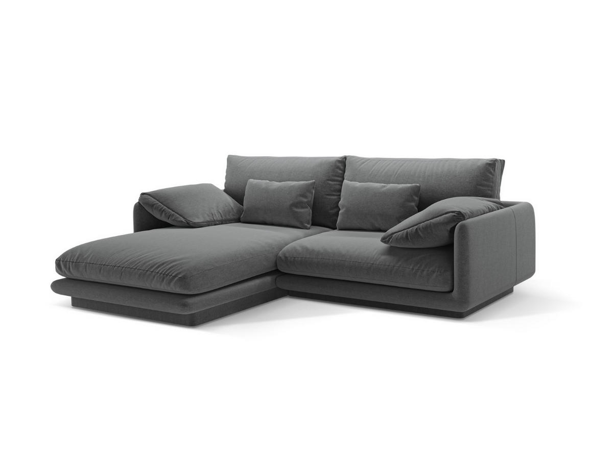 ECKSOFA links Torino aus strukturiertem Stoff dunkelgrau 3 Sitzplätze - Dunkelgrau, Textil (170/220cm) - Micadoni