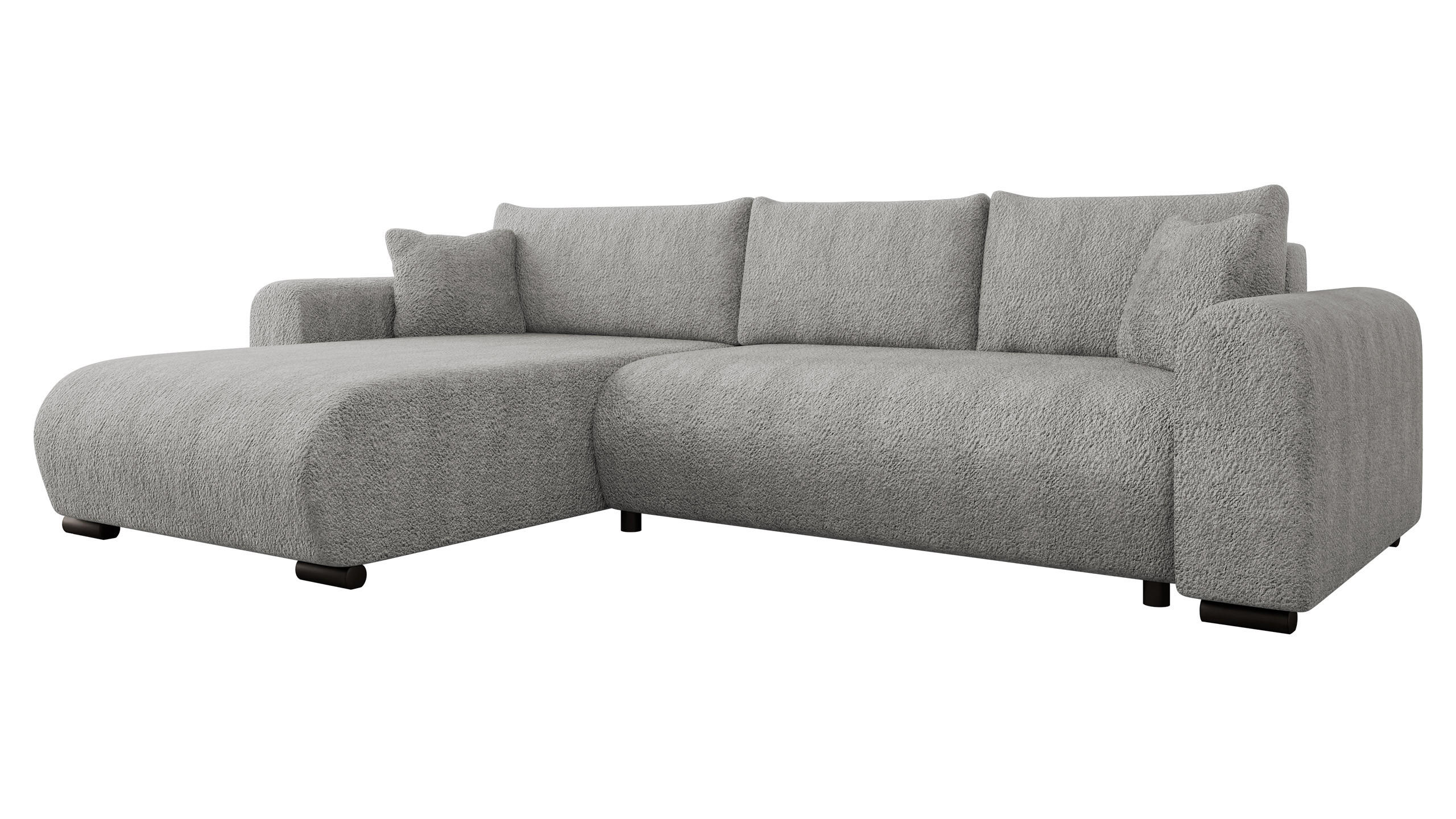 ECKSOFA Merkos - Schwarz/Grau, Holz/Textil (285/188cm) - MIRJAN24