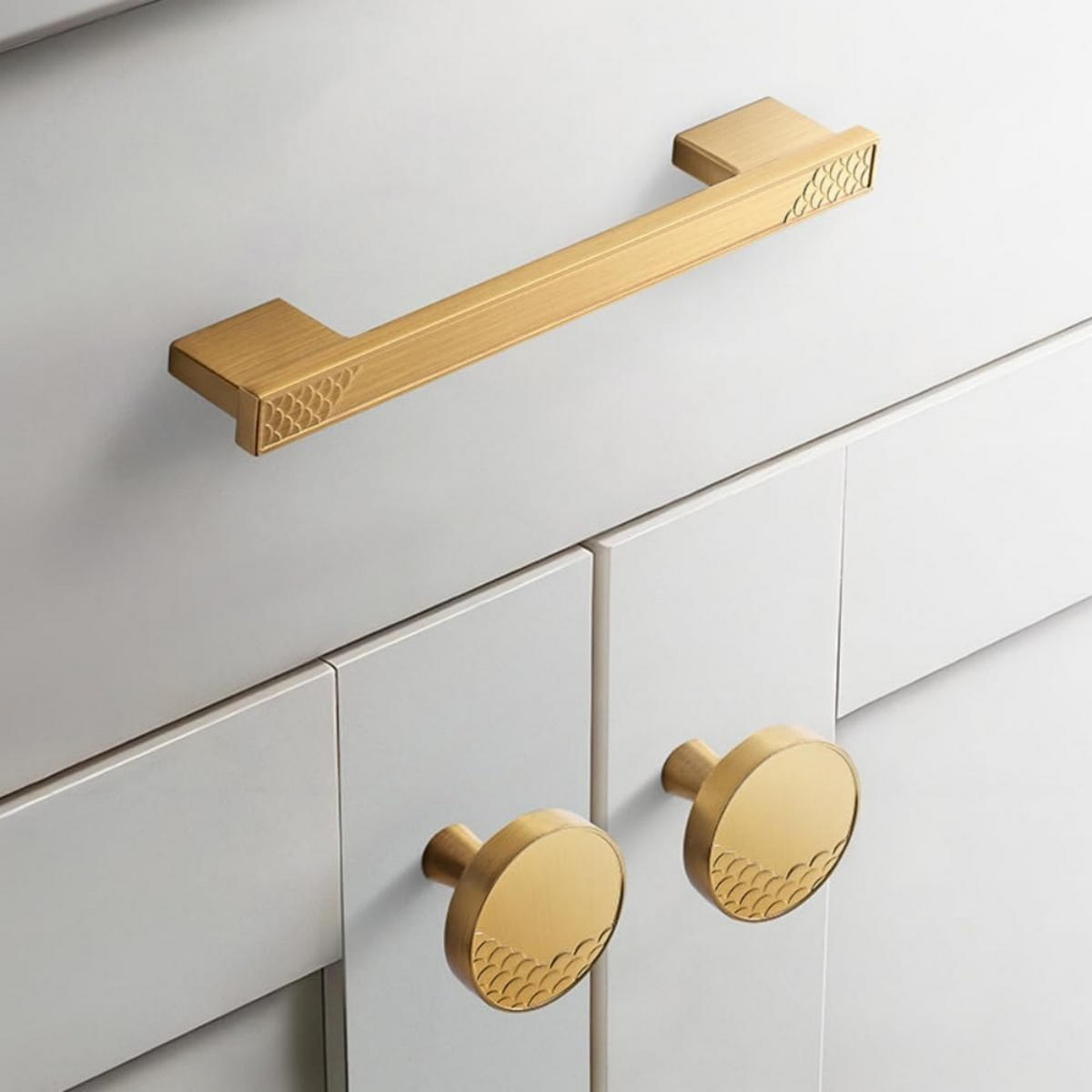 MÖBELGRIFF Gold 2er-Set 33x33 mm Zinklegierung - Goldfarben, Metall (3.3/2.6/3.3cm)