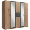 KLEIDERSCHRANK Diver Plankeneiche / graphit 225 / 58 / 207cm - Eichefarben/Graphitfarben, Holz/Holzwerkstoff (225/207/58cm) - Wimex