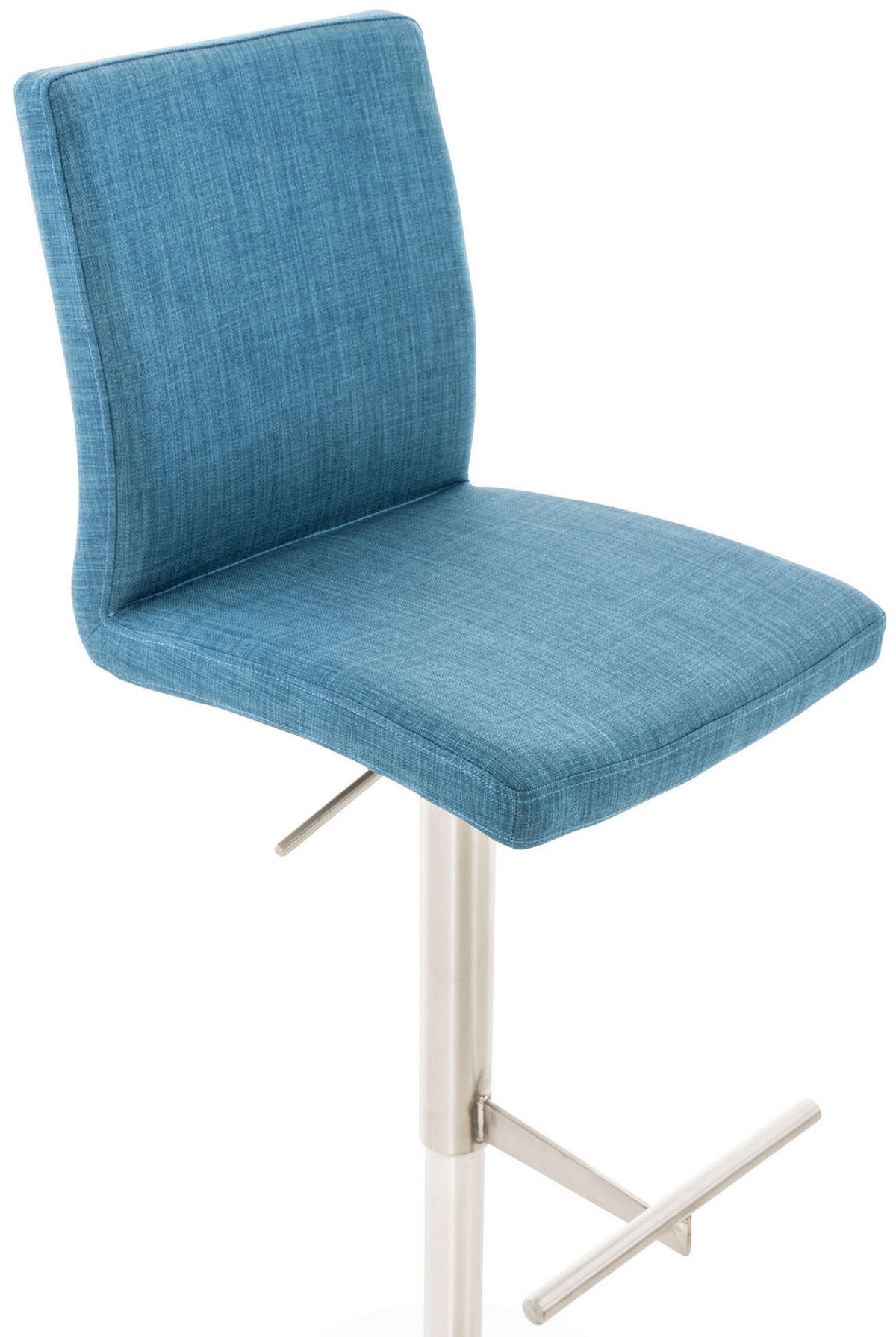 BARHOCKER Cathy, Gestell Edelstahl, Stoff Blau - Blau/Chromfarben, Textil/Metall (40/100/49cm) - TPFLiving