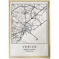 POSTER Venedig Minimalistische Stadtplanen A3 Rahmenlos - Klar, Papier (29.7/5/42cm) - Nacnic