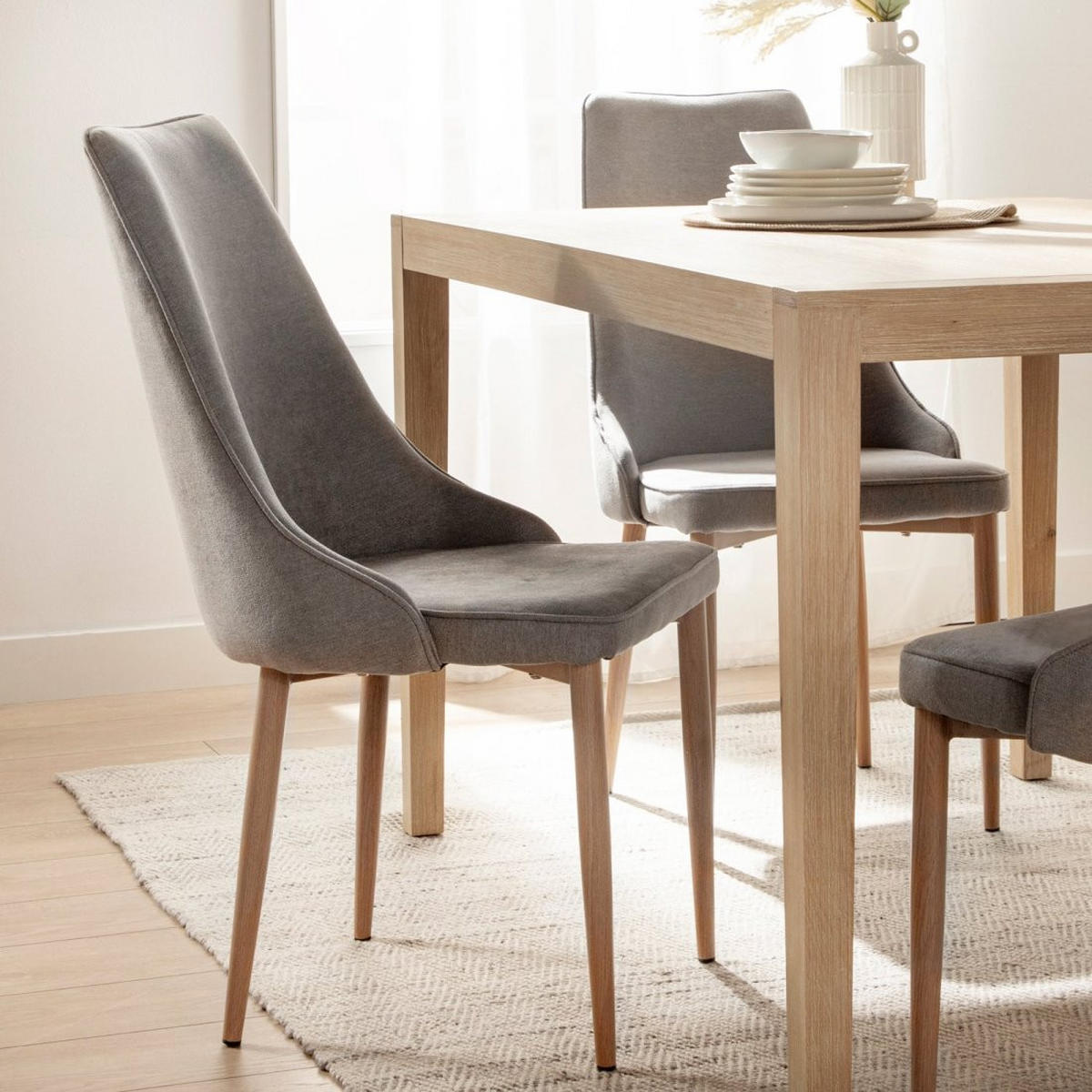 ESSZIMMERSTUHL Agnes Grau 45 cm x 95 cm - Grau, Textil (45/95/65cm)