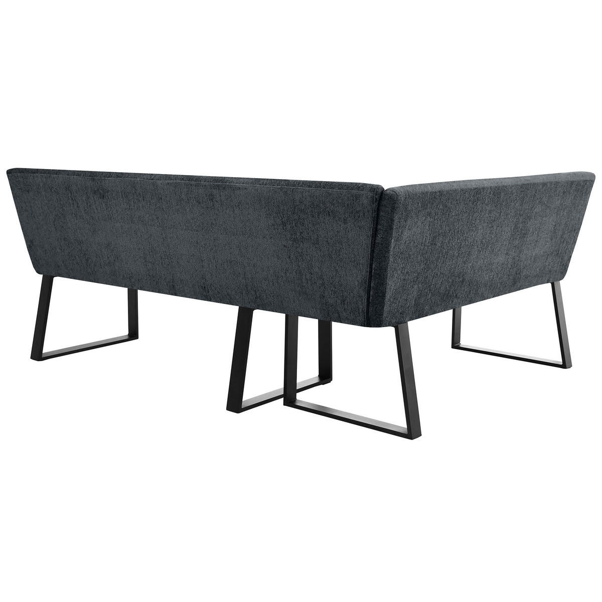 ECKBANK Velto 203x162 cm, mit Metallbeinen, Raven-Stoff, Anthrazit - Anthrazit/Schwarz, Metall (203/162cm) - Beautysofa