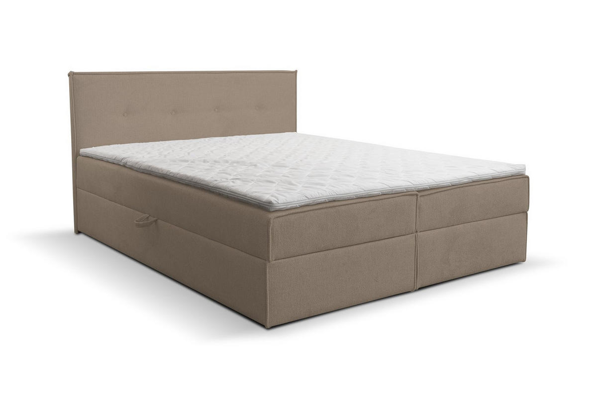 BOXBETT CALIDO mit zwei Bettkästen H2/H3 Matratze und Topper 180 x 200 cm - Braun, Holzwerkstoff (180/200cm) - VENASI MÖBEL