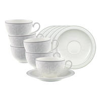 CAPPUCCINOTASSEN MIT UNTERTASSEN Gray Pearl weiß 310 ml 6er Set - Weiß, Keramik (0.31L) - Villeroy & Boch