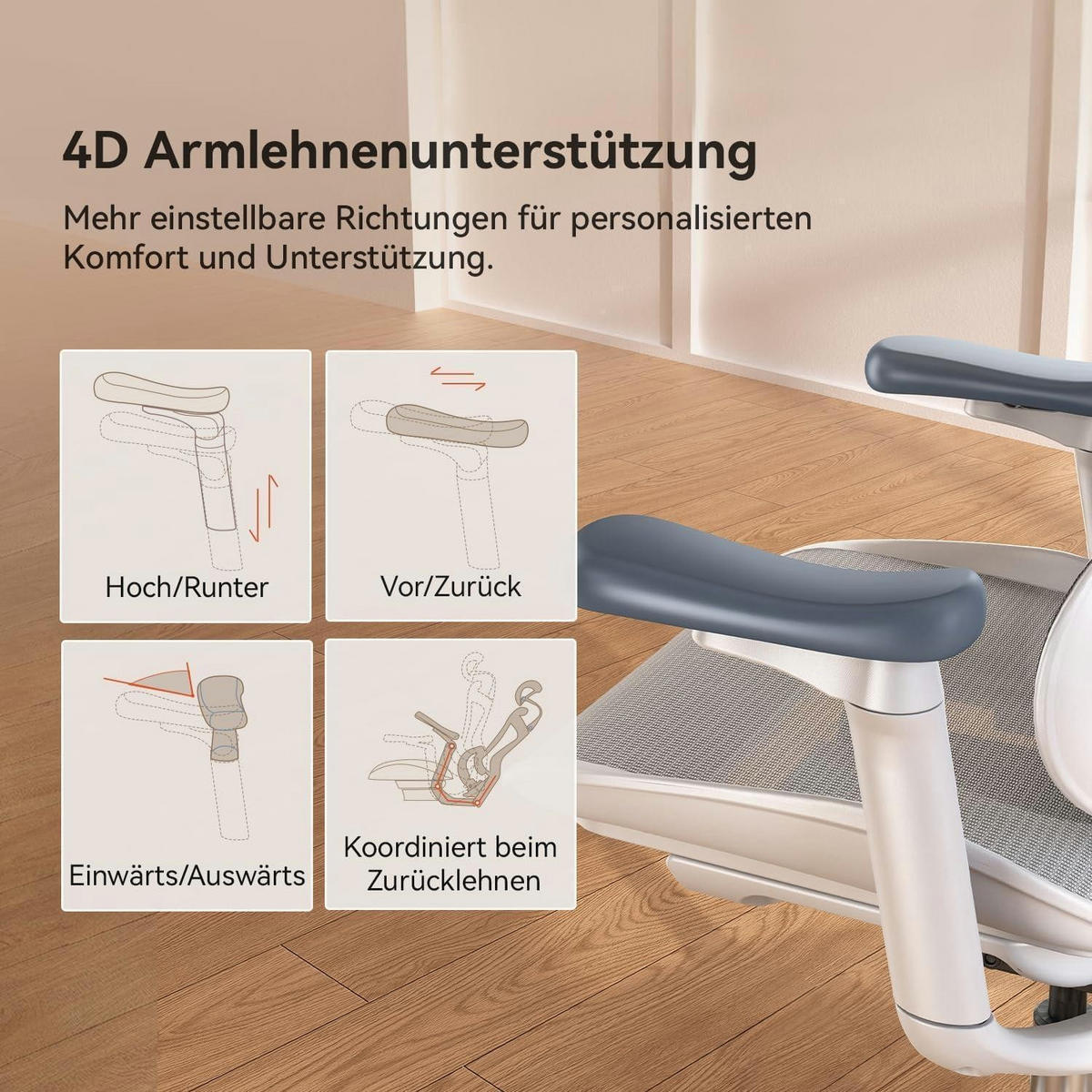 BÜROSTUHL Doro C300 Ergonomisch Weiß - Grau, Textil (75/65/117cm)