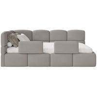 KINDERBETT Cloudy Hellbraun 120 x 200 cm - Hellbraun/Schwarz, Kunststoff/Textil (120/200cm) - Selsey