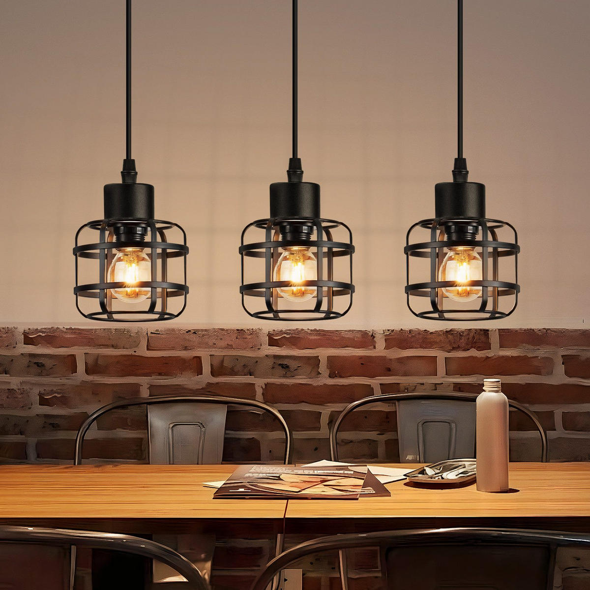 PENDELLEUCHTE BARR Ⅲ 43/10/140 cm - Schwarz, Metall (43/10/140cm) - Nettlife