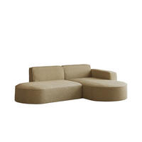 ECKSOFA Modena Studio, Stoff Quelle, Hellbraun Rechts - Hellbraun, Holz (236/165cm) - Kaiser Möbel