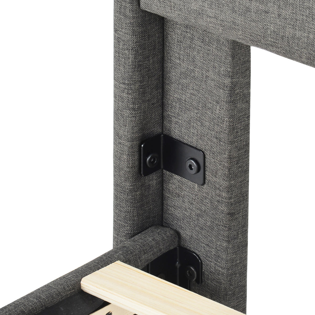 POLSTERBETT aus Leinen 90x200 cm in Dunkelgrau mit Lattenrost - Dunkelgrau, Textil (90/200cm) - Modfu