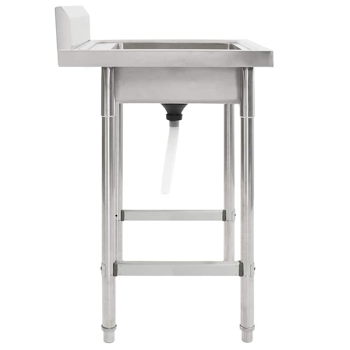 KÜCHENSPÜLE Einzelbecken Edelstahl - Silberfarben, Metall (60/85/60cm) - vidaXL