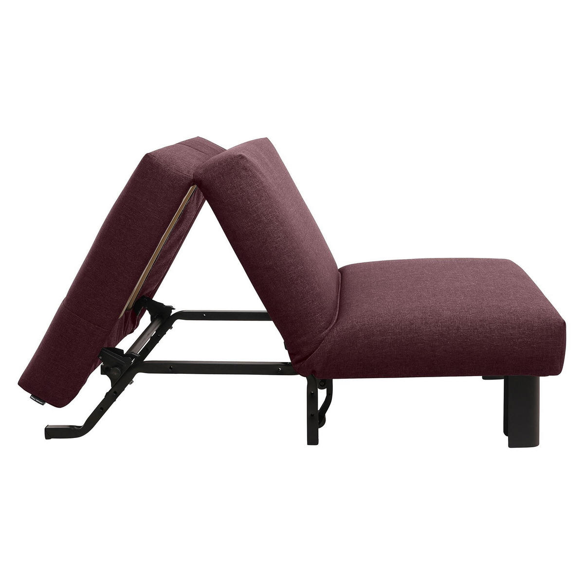 FALTSESSEL Kalomira Bezug Flachgewebe Metall schwarz / burgund - Weinrot, Kunststoff (100/85/85cm) - 58aufmkessel