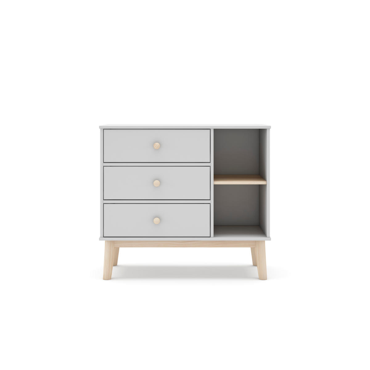 KOMMODE Esteban Weiß 90/40/81 cm - Weiß, Holz (40/81/90cm) - Calicosy