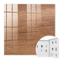 SCHLÜSSELBOX Weiß 30x30 cm – Türöffnung nach rechts - Holzstruktur - Braun, Metall (30/30/5cm) - TULUP