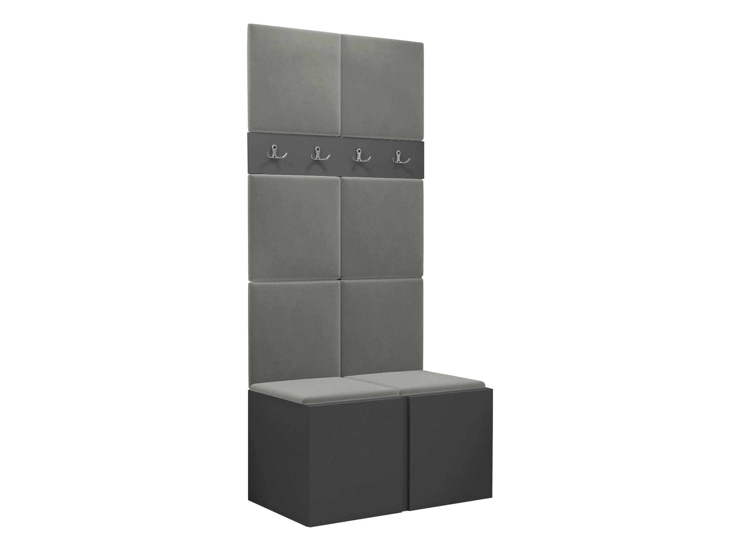 MOBILIER PENTRU HOL Orion IV - grafit/gri, material plastic/compozit lemnos (84/186/46cm) - MIRJAN24