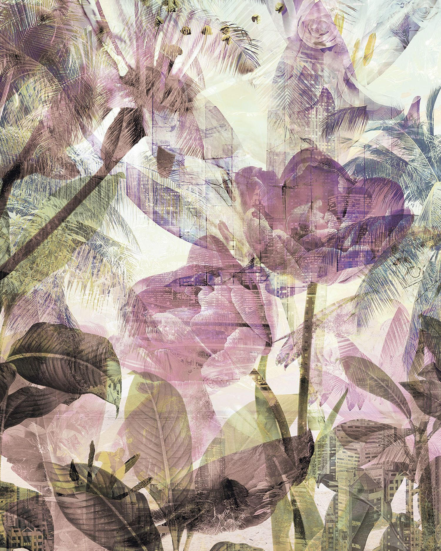 FOTOTAPETE Blumen 200 x 250 cm - Lila, Papier (200/250cm) - Sanders & Sanders