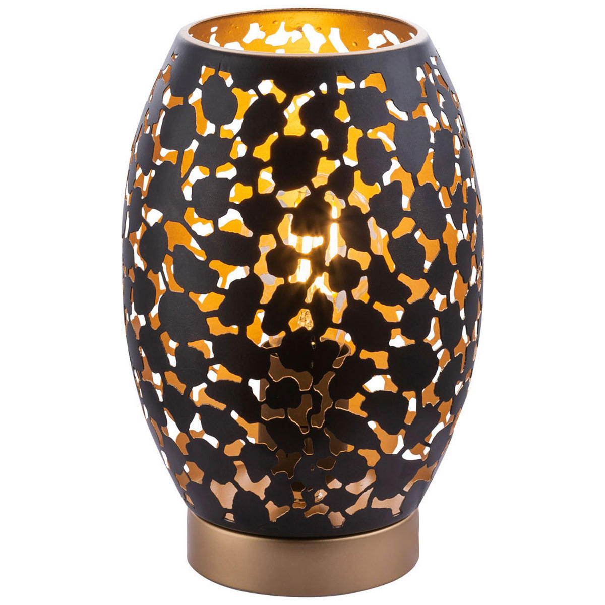 LED TISCHLEUCHTE HANNY Schwarz Gold - Schwarz, Metall (15/15/23cm)