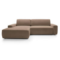 ECKCOUCH mit Schlaffunktion Orea M, 265 cm, Bettkasten, Links, Dunkelbraun - Dunkelbraun, Holz (264/162cm) - Emporius