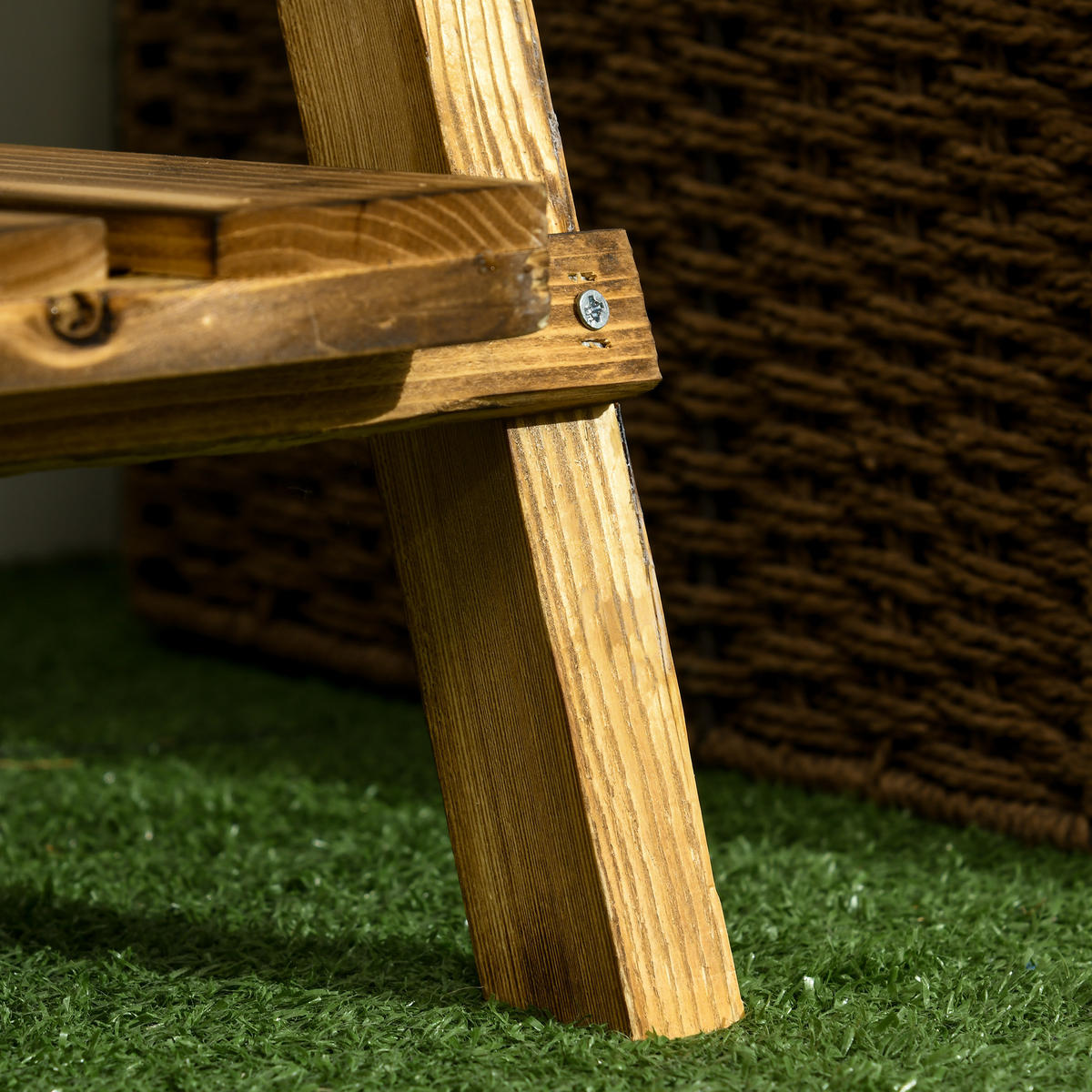 PFLANZENTREPPE Blumentreppe Blumenregal Pflanzregal, 3 Stufen, Tannenholz, Verkohlt - Dunkelbraun, Holz (37/93/60cm) - Outsunny