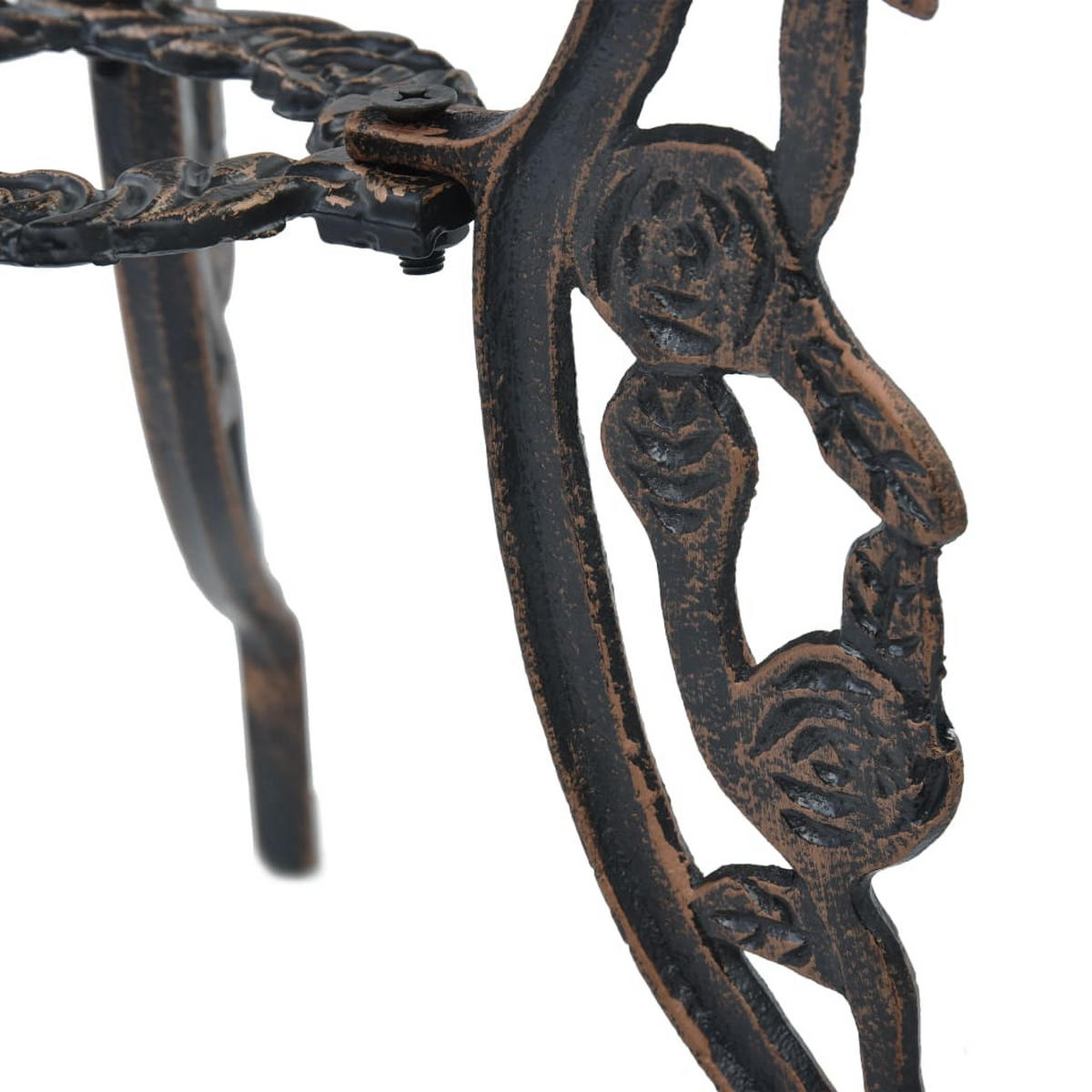 BISTRO-SET 3-teilig Aluminiumguss - Bronzefarben, Metall - vidaXL