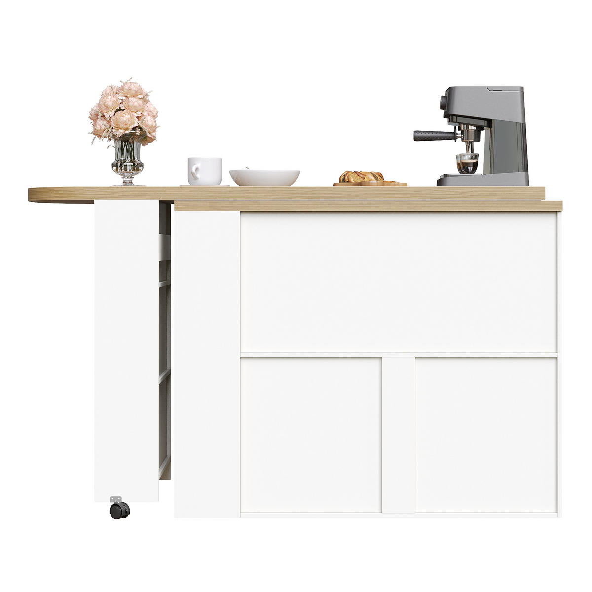 BARTISCH DE-38348 135/205 cm ausziehbar mit LED-Beleuchtung Weiß - Weiß, Holzwerkstoff (39/135/100cm) - ComfortXL