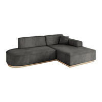 ECKSOFA Ottomane Rechts IREA-L1 - 232x165x80 cm Ecru - Anthrazit, Holzwerkstoff/Textil (232/165cm) - ALTDECOR