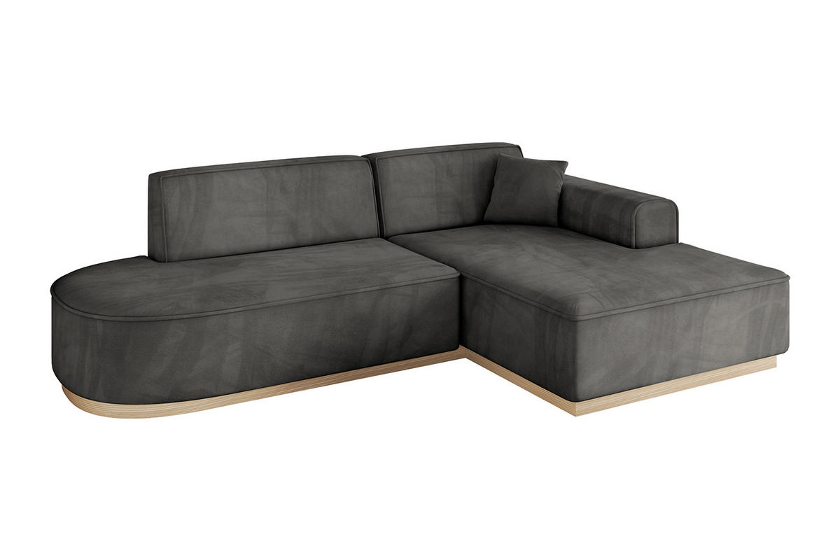 ECKSOFA Ottomane Rechts IREA-L1 - 232x165x80 cm Ecru - Anthrazit, Holzwerkstoff/Textil (232/165cm) - ALTDECOR
